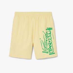 NWT Lacoste Men's Long Branded Swim Trunks